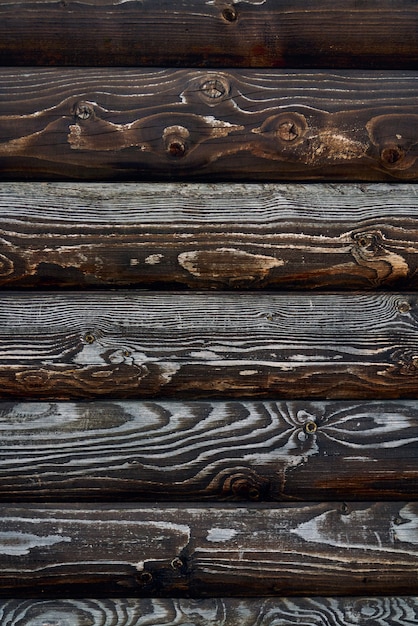 Texture en bois de planches marron foncé.
