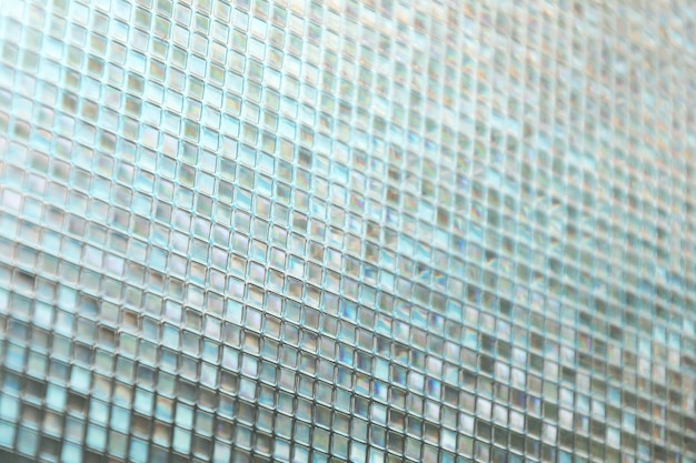 Texture de carreaux de verre bleu transparent, arrière-plan, fenêtre, cuisine ou concept de salle de bain