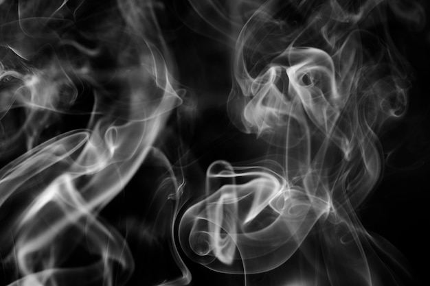 Texture de fond de fumée, dessin abstrait noir