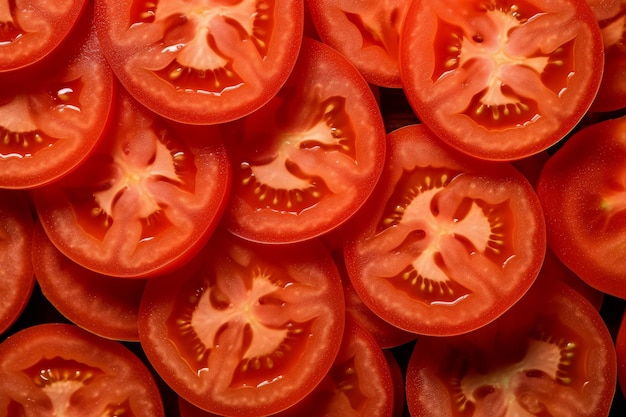 Photo gratuite texture de fond de tranches de tomates