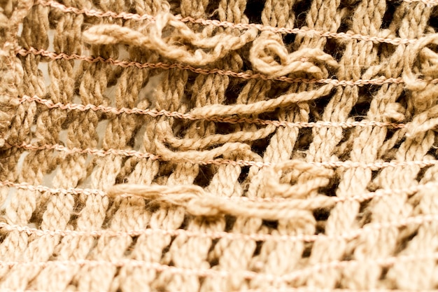 Texture matérielle de tissu de jute extrême gros plan