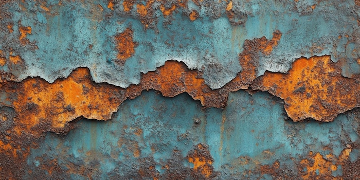 Photo gratuit texture métallique rouillée teal orange vieilli fond grunge