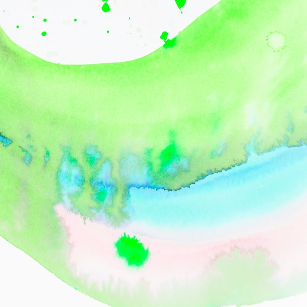 Texture de peinture aquarelle abstraite main vert et bleu