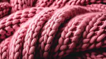 Photo gratuite texture de tissu rose en laine tricoté ia générative