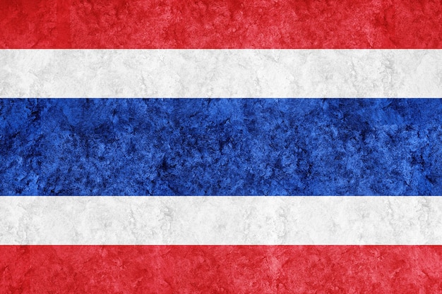 Thaïlande drapeau métallique, drapeau texturé, drapeau grunge