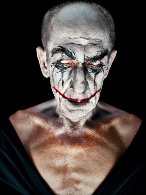 Thème Halloween sanglant: visage de maniak fou