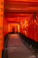 Photo gratuite throusand torii, sanctuaire de fushima inari