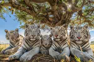 Photo gratuite le tigre blanc du bengale dans la nature