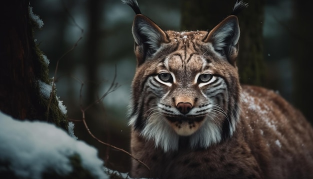 Photo gratuite tigre du bengale fixant férocement la beauté de la nature générée par l'ia