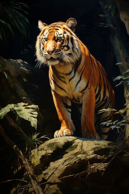 Le tigre féroce dans la nature