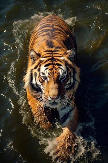 Photo gratuite le tigre féroce dans la nature