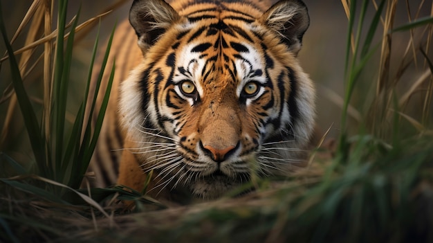 Photo gratuite le tigre féroce dans la nature