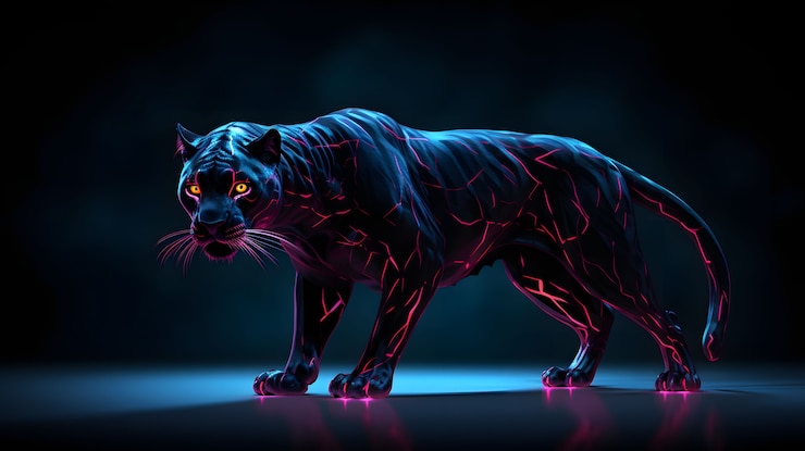 Photo gratuit tigre féroce en studio