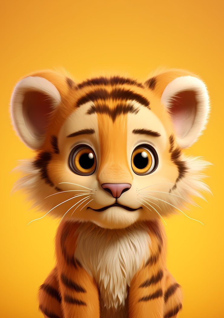 Photo gratuit tigre mignon en studio