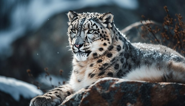 Tigre tacheté regardant la beauté majestueuse de la nature générée par l'IA