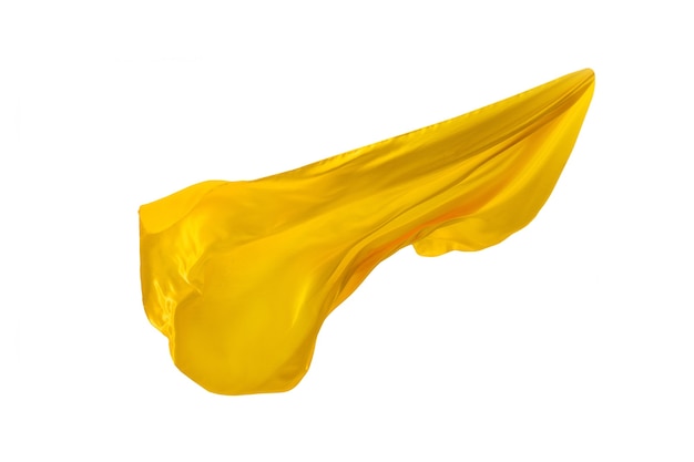 Tissu jaune transparent élégant et lisse séparé