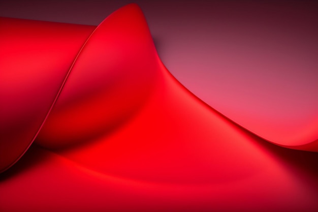 Un tissu rouge avec un bord incurvé est représenté sur un fond rouge.