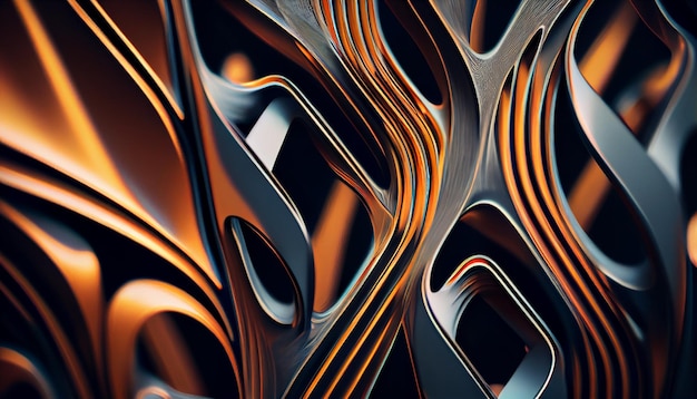 Toile de fond à motifs abstraits avec décoration métallique moderne IA générative