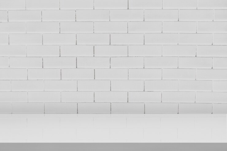 Photo gratuit toile de fond de produit en brique blanche minimale
