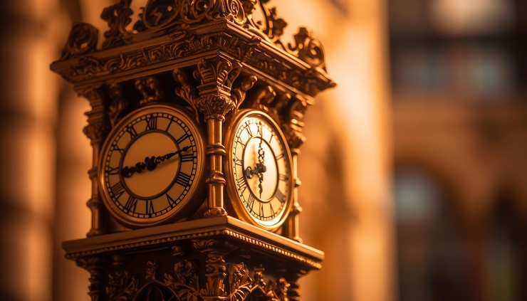 Photo gratuit la tour de l'horloge ornée illumine la vie de la ville générée par l'ia