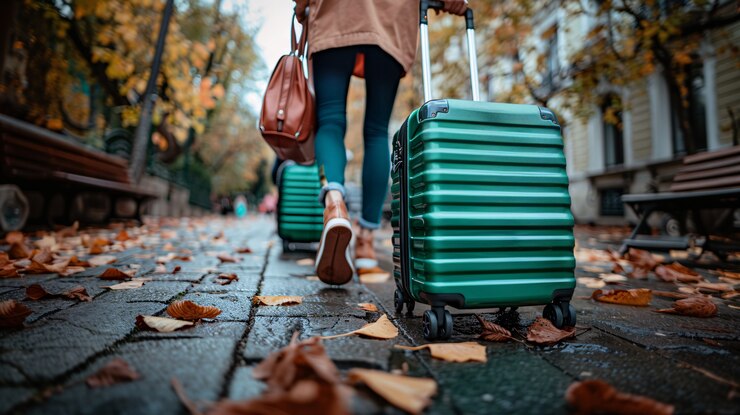 Photo gratuit touriste transportant des bagages