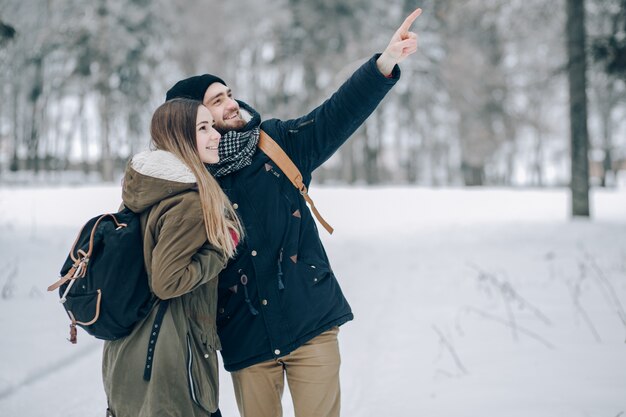 Touristes dans la nature