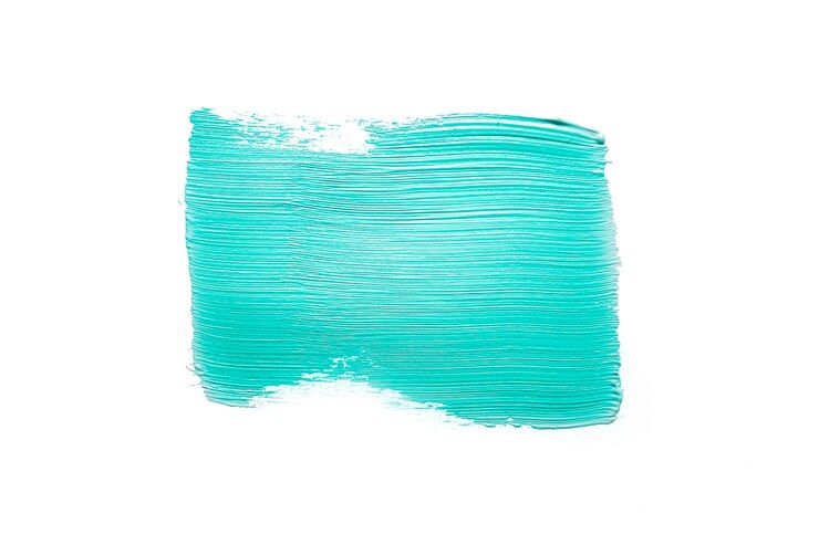 Photo gratuit trace de peinture bleue brillante sur blanc