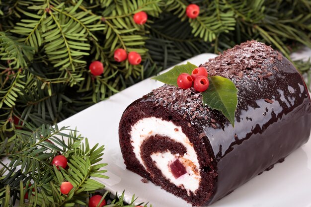 Traditionnel gâteau de noël de Noël