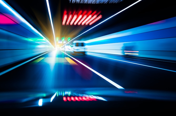 Photo gratuit trafic dans un tunnel