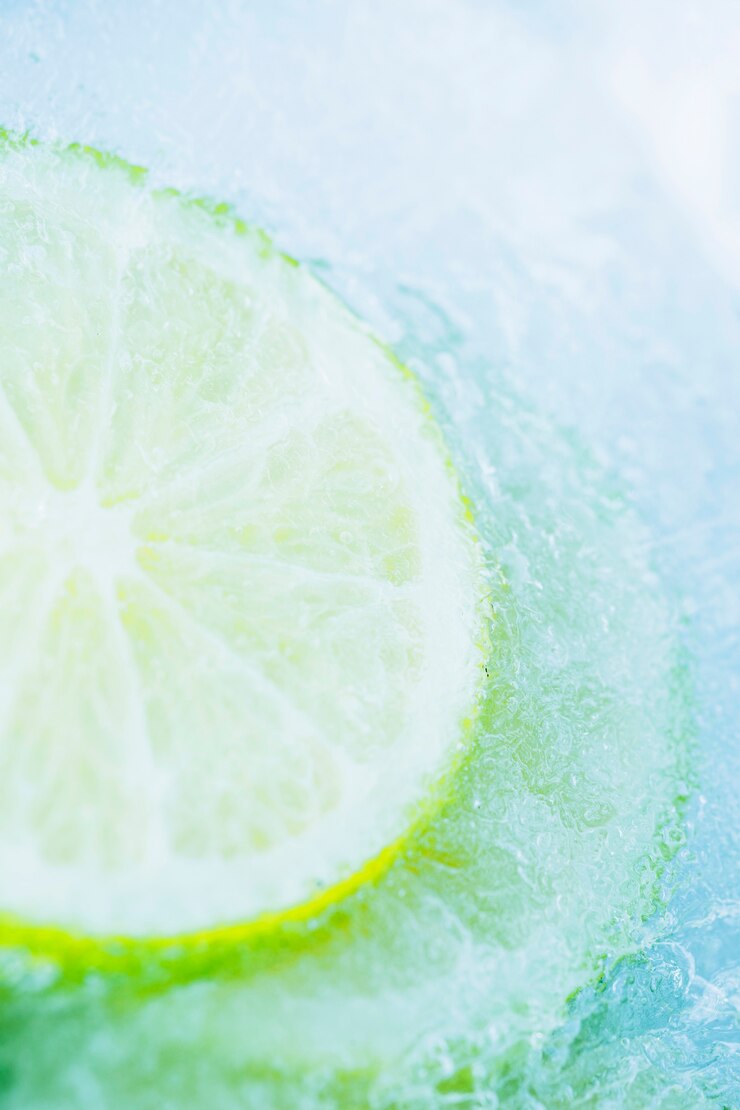 Photo gratuit tranche de citron congelé