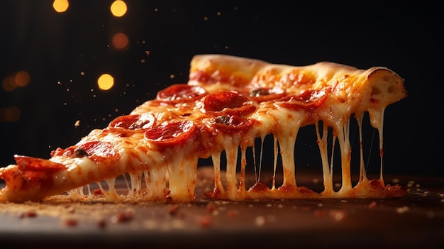 Photo gratuite une tranche de pizza .