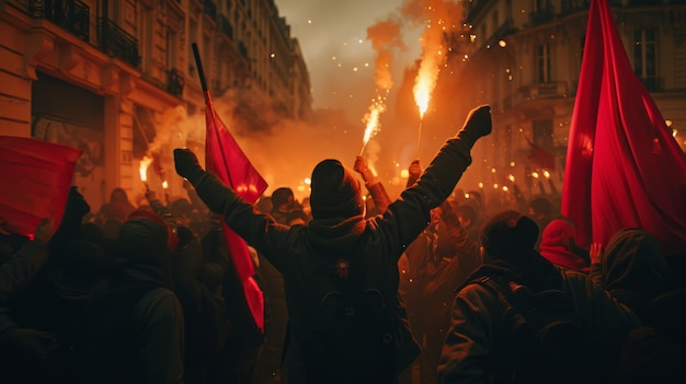 Photo gratuite travailleur protestant pour ses droits au travail