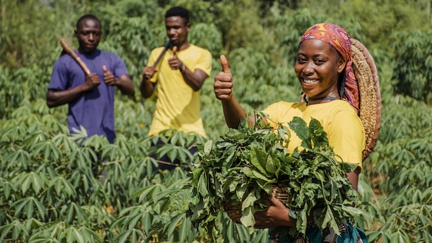 Photo gratuite travailleurs de la campagne sur le terrain