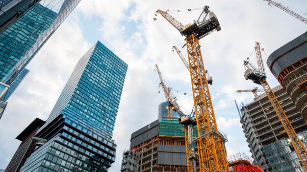 Travaux de construction dans le centre-ville de Francfort en Allemagne