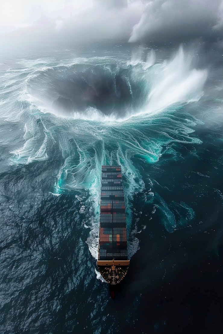 Photo gratuit le triangle des bermudes avec le néon mystique