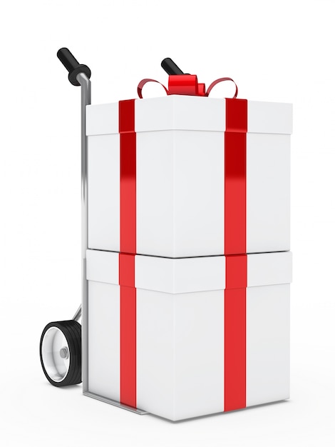 Trolley avec deux cadeaux d'anniversaire
