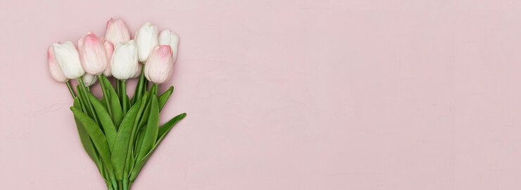Photo gratuit tulipes avec espace copie pour la fête des mères