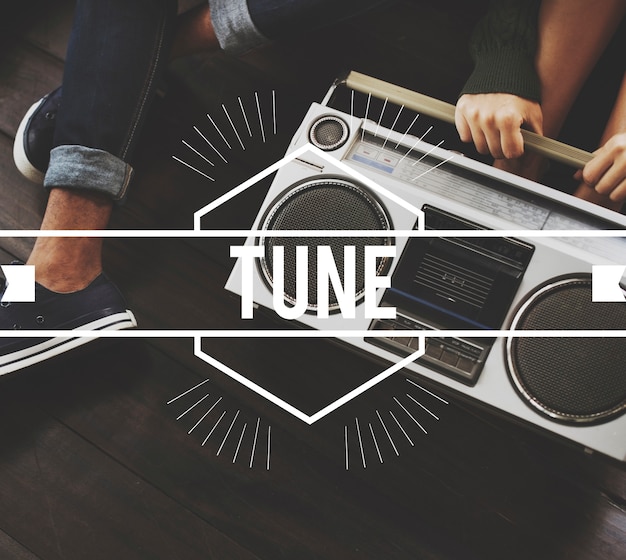 Tune Vintage Vector Graphic Concept