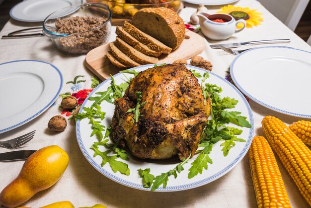 Turquie sur plat pour thanksgiving