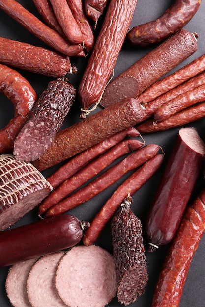 Photo gratuite types de saucisses