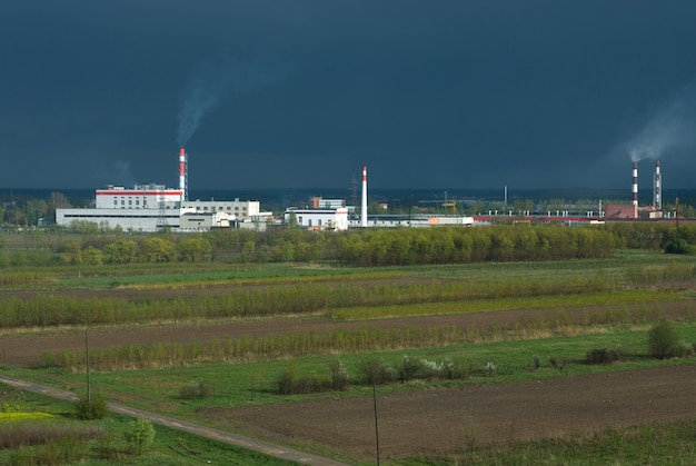 Photo gratuite usine chimique