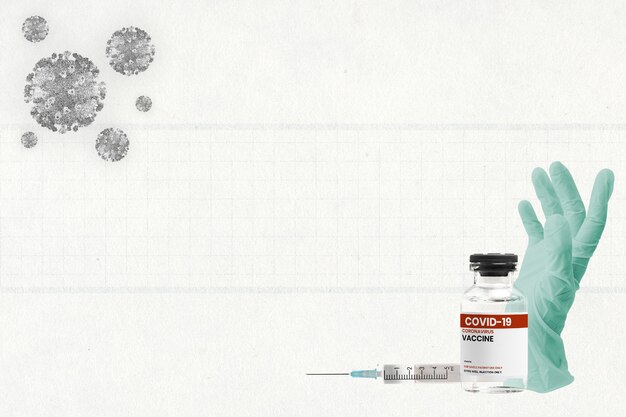 Vaccin Covid-19 avec fond de gant médical
