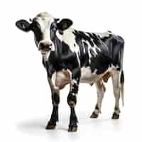 Photo gratuite vache holstein sur fond blanc