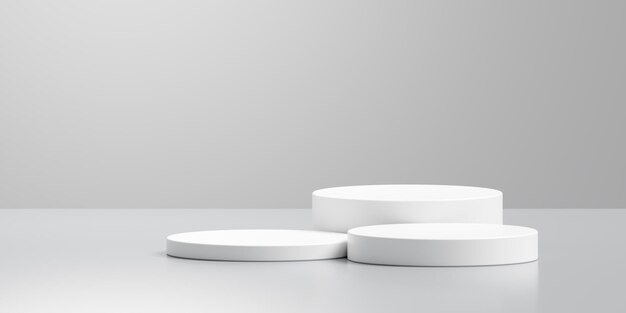 Le vainqueur de la ronde blanche a des podiums minimaux pour placer des produits à l'arrière-plan 3D