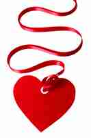 Photo gratuite valentine heart cadeau de forme tag