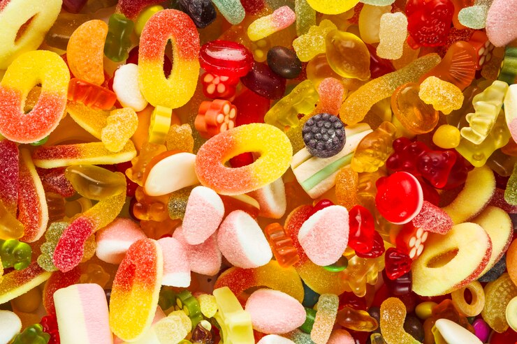 Photo gratuit variété de winegums