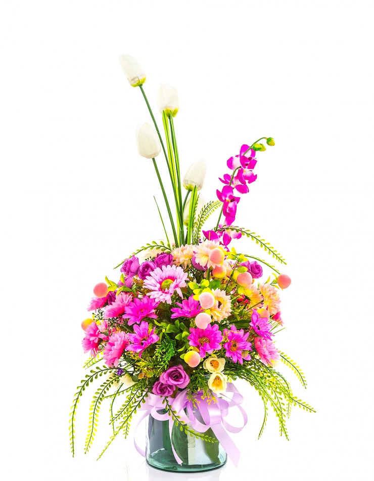 Photo gratuit vase avec un beau bouquet