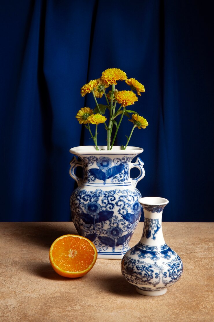 Photo gratuit vase nature morte de style baroque