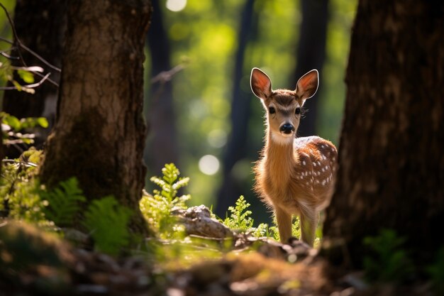 Veau de wapiti dans la nature