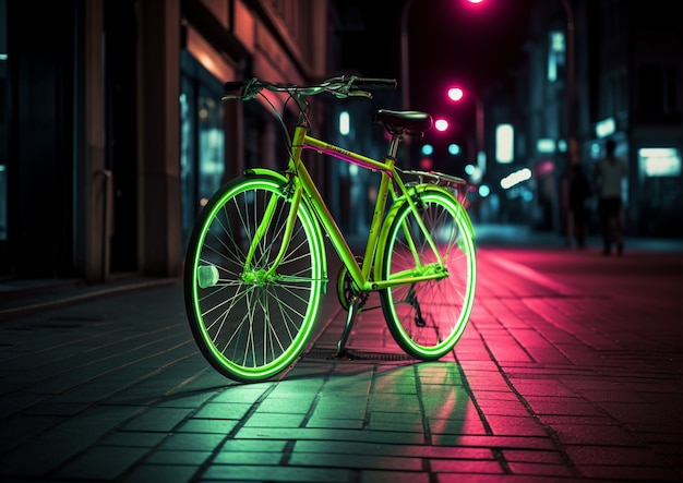 Photo gratuite vélo lumineux à l'extérieur
